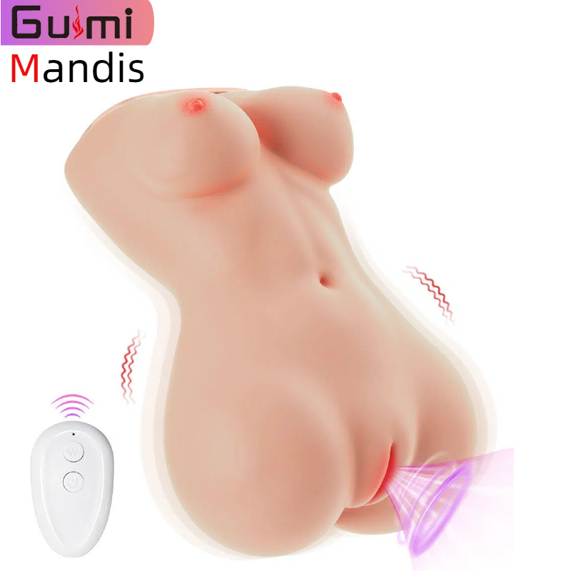 【GM-582】 9-Speed Vibration 5-Speed Suction Wireless Remote Control With Washlet Magnetic Charging Half-body  Doll